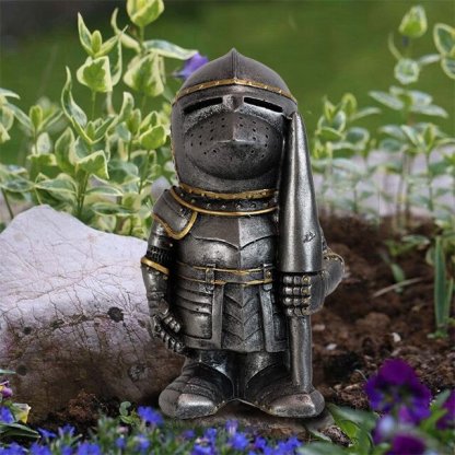 Knight Gnome Guard Resin Sculpture Ornament-xinru