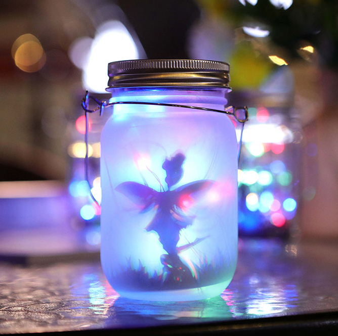 Solar Light Outdoor Fairy Lantern Hanging Glass Mason Jar Light Led Lamp-xinru