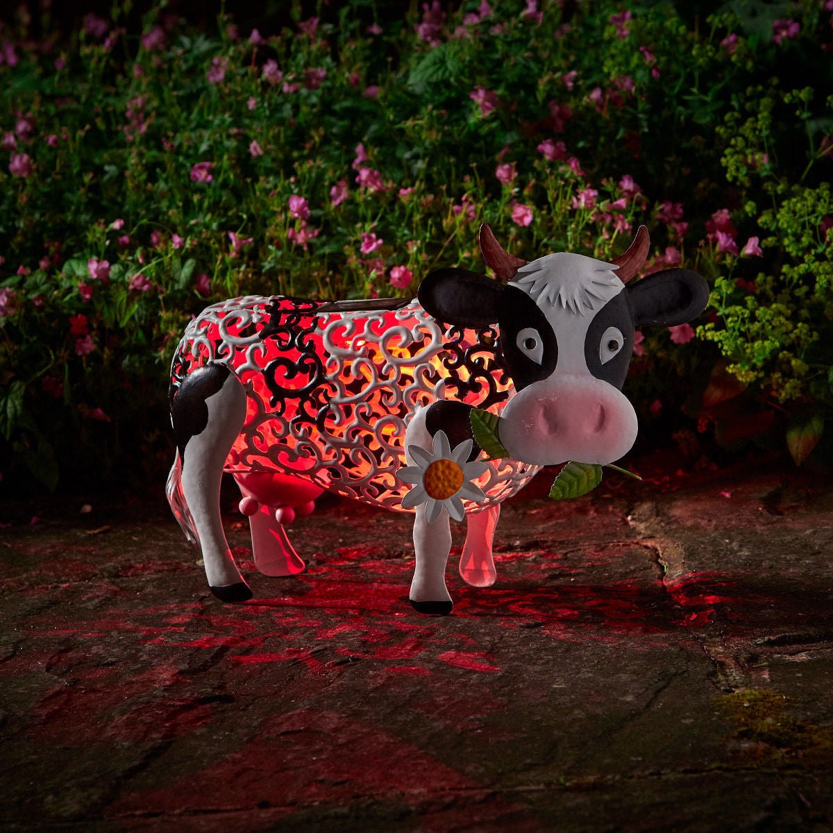 Animal Shaped Garden Decorative Iron Cock Cow LED Solar Light-xinru