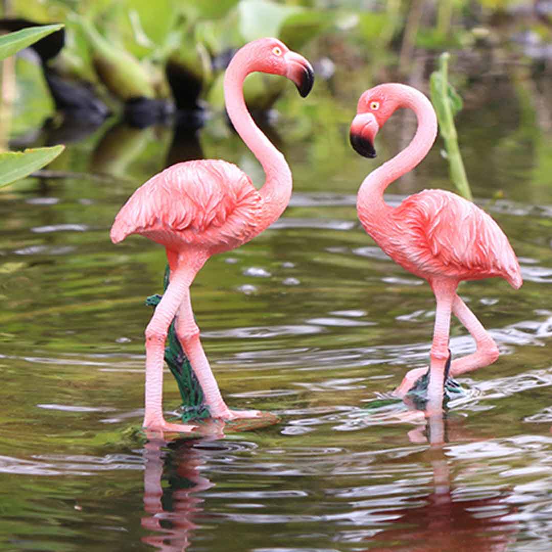 Flamingo Figurine Cute Animals Ornaments Fairy Garden Miniatures Terrarium Decor-xinru