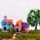 Mini Fairy Garden Miniature Resin Thatched House Micro Dollhouse Ornamen-xinru