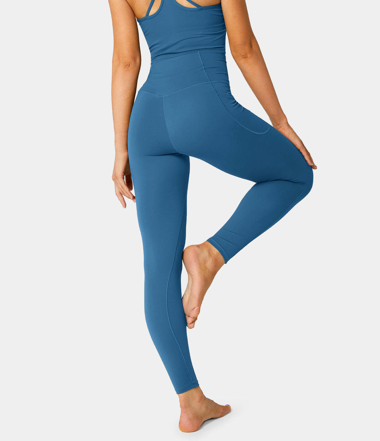 Cloudful® Crossover Pocket Plain 7/8 Leggings-xinru shop