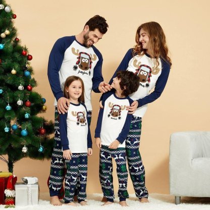 Plus Size Christmas Family Moose Print Matching Pajamas Sets-xinru shop