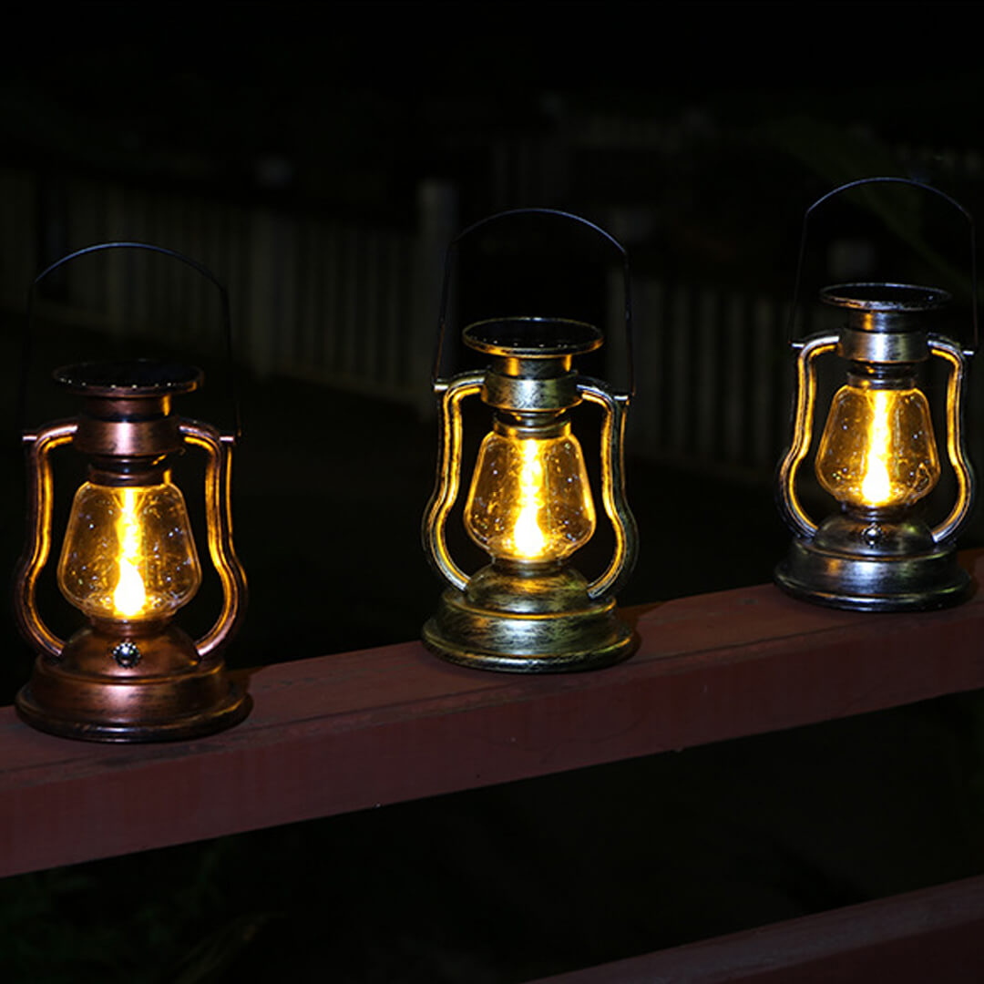Vintage Wall Light Solar Power Rechargeable Yellow LED Light-xinru
