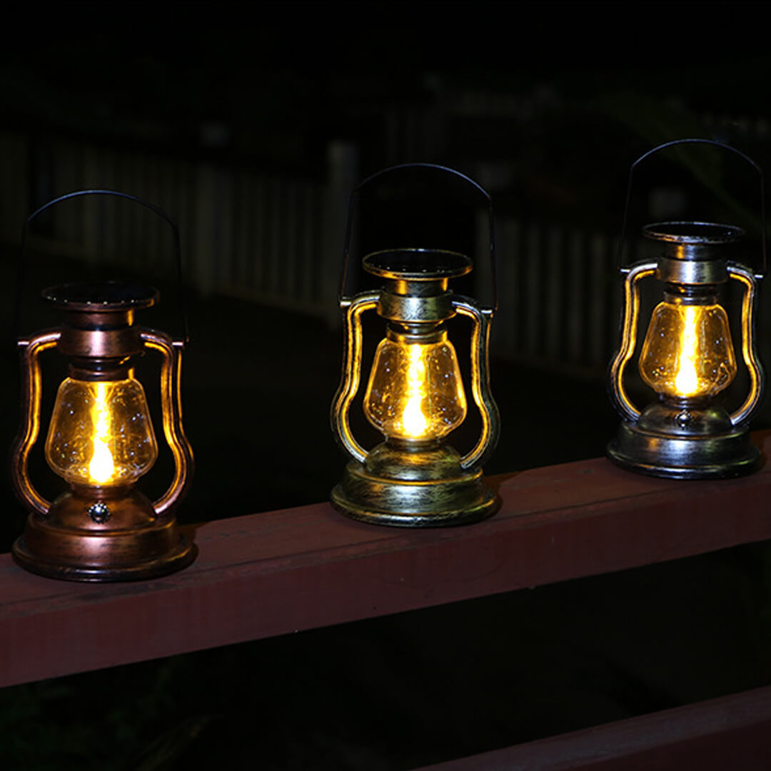 Vintage Wall Light Solar Power Rechargeable Yellow LED Light-xinru