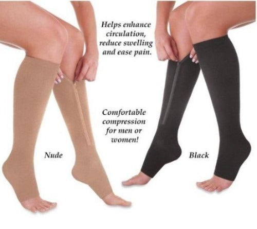 Zipper Compression Socks - Zip Up Support Stockings ~ Easy to Wear!-xinru