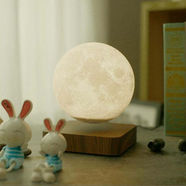 3D Rotating Moon Night Light LED Magnetic Levitation Table Lamp-xinru
