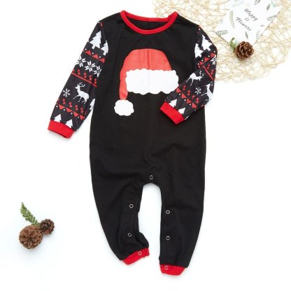 Plus Size Santa Hat Pattern Family Matching Pajamas Sets-xinru shop