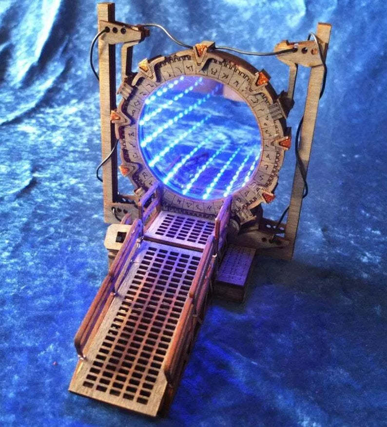 Galaxy Gate Bookend Creative Stargate Bookends for Led Time Tunnel Magical Woode-xinru