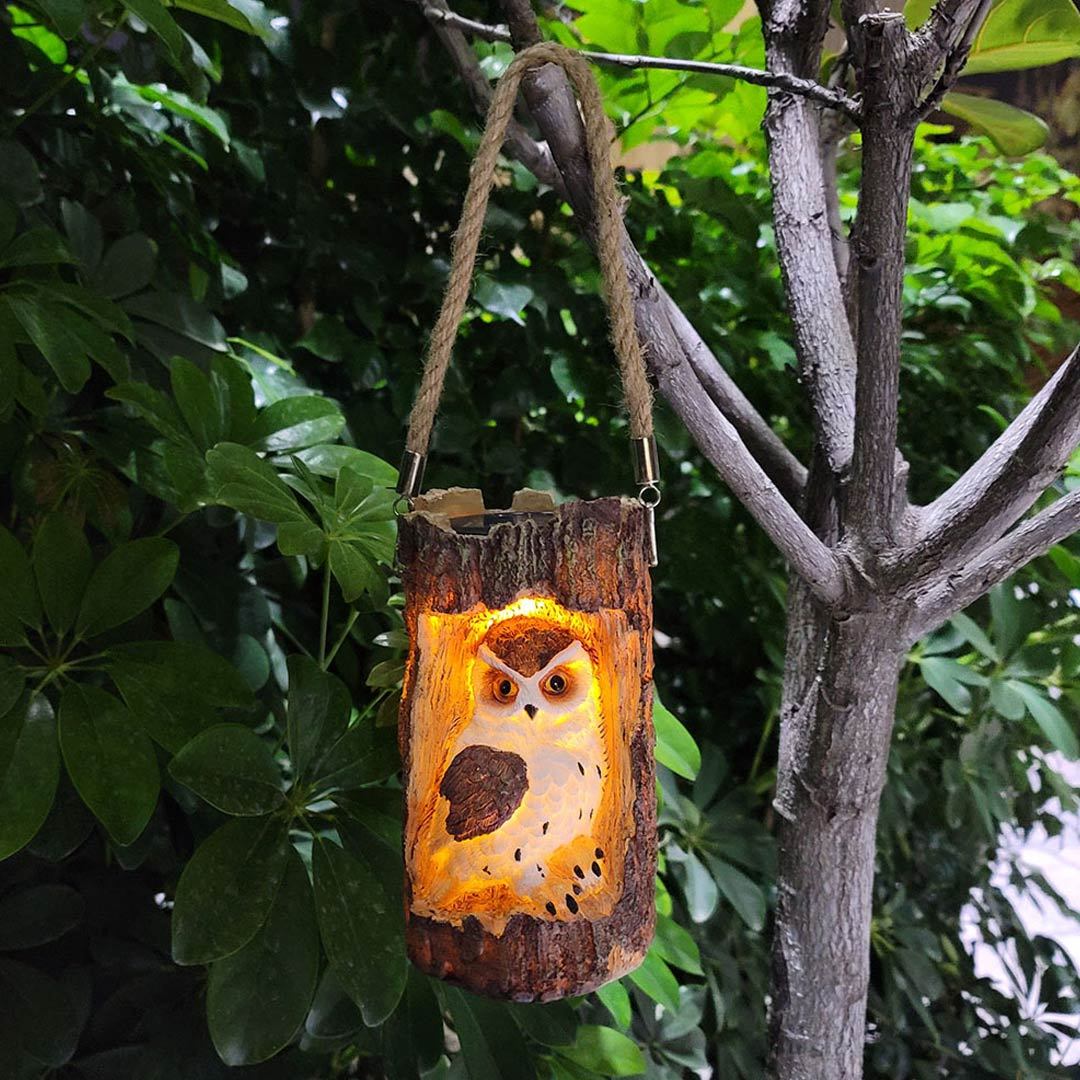 Solar Owl Garden Decorations LED Waterproof Hanging Lanterns-xinru