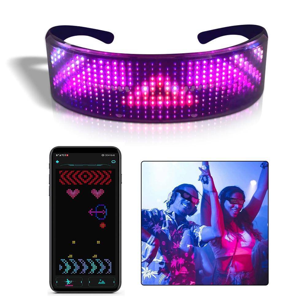 Neon LED Light Up Glasses Cyberpunk Goggles Celebration Party Events-xinru