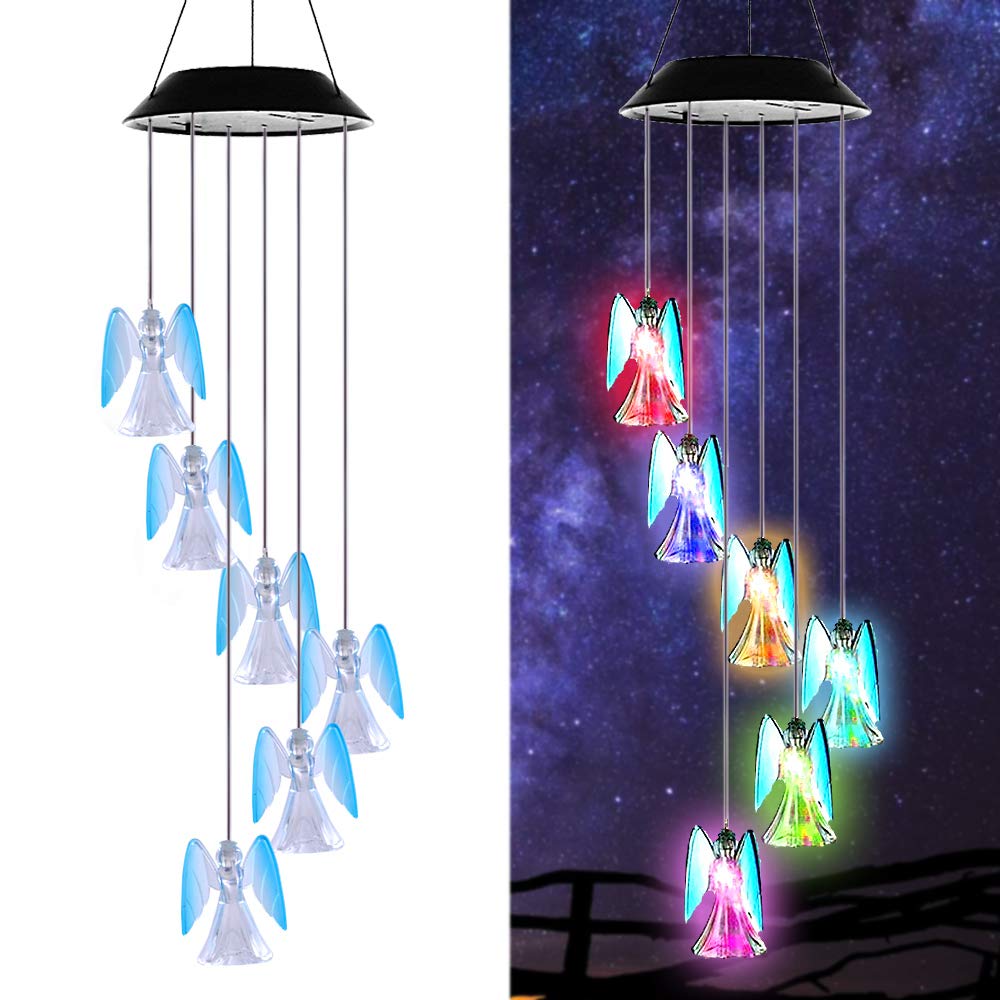 Acelist Lucky Angel Solar Wind Chimes For Outside LED Lights-xinru