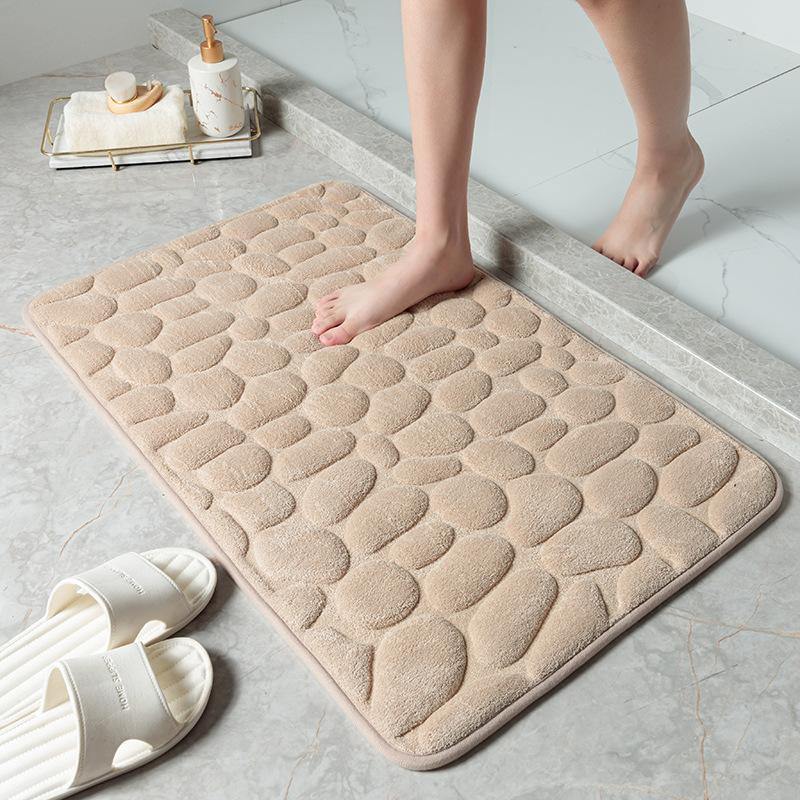 Bath Mat Bath Rug Non-slip Pebble Stone Bathroom Carpet-xinru shop