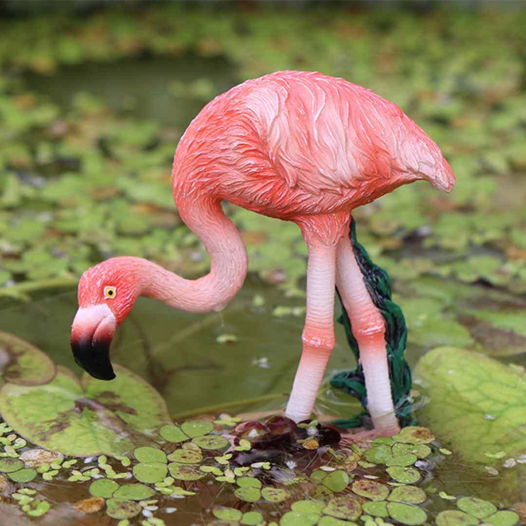Flamingo Figurine Cute Animals Ornaments Fairy Garden Miniatures Terrarium Decor-xinru