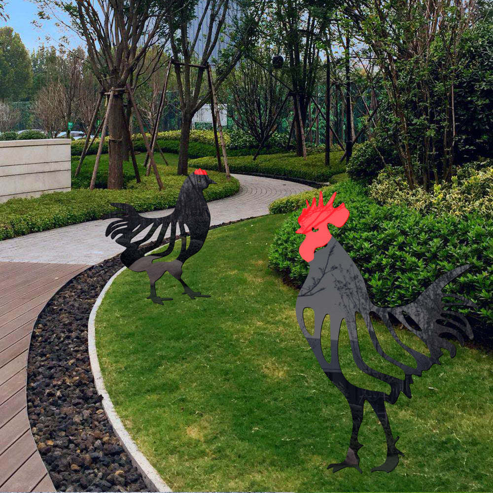 Rooster Shape Outdoor Garden Lawn Stake-xinru