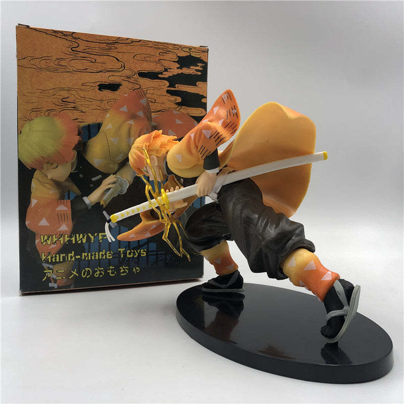 Demon Slayer Zenitsu Agatsuma Action Figure Decoration Doll-xinru
