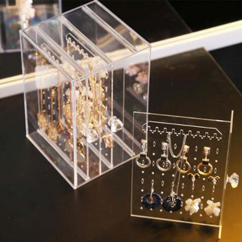 Multifunctional Large Capacity Transparent Jewelry Box Dustproof Display Stand-xinru