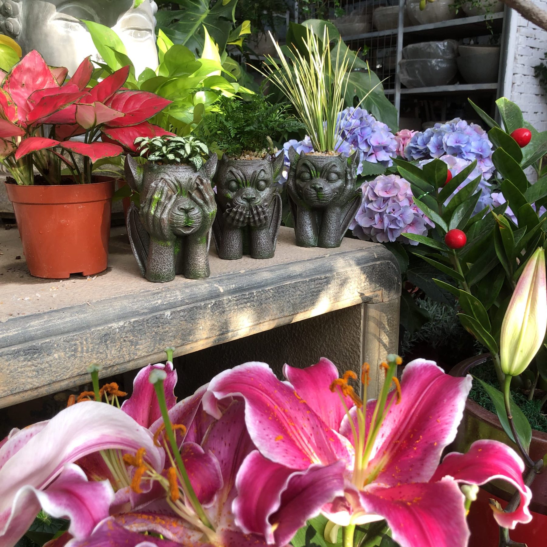 3 Styles Funny Resin Garden Plant Pot-xinru