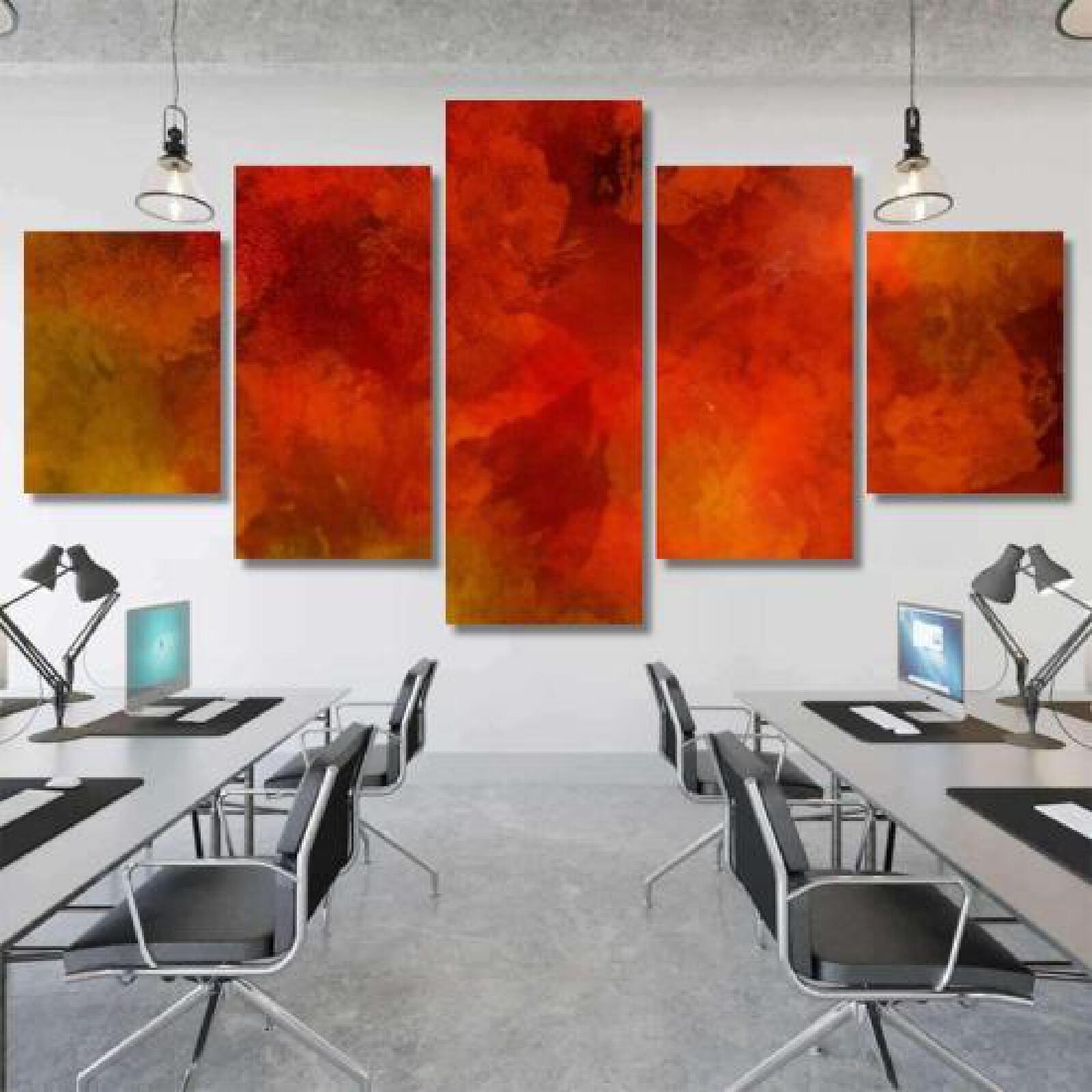 Art Abstract Painted Red Orange-xinru shop