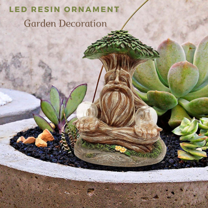 LED Dwarf Doll Resin Ornament Garden Decoration-xinru