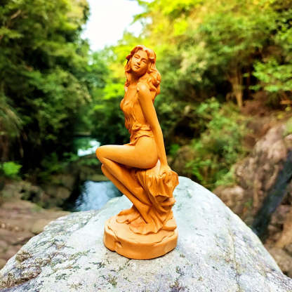 Carving Ornaments Of Boxwood Hand Carved Goddess Statue-xinru