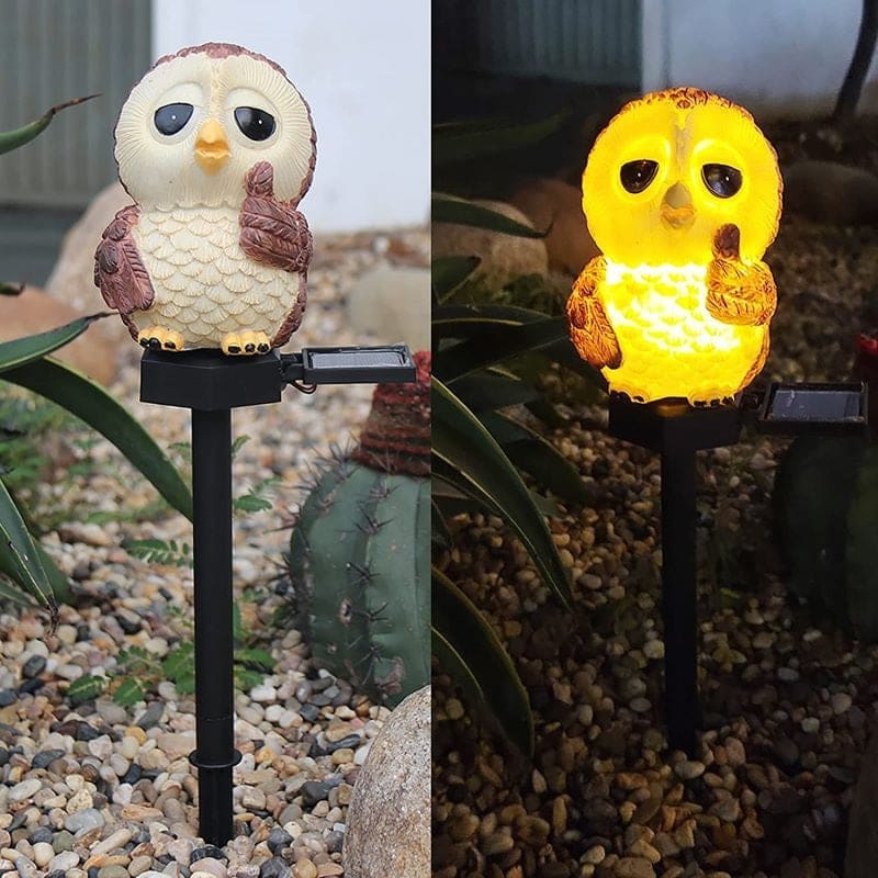 Outdoor Solar Owl Lights Stake Lights Garden Ornaments-xinru