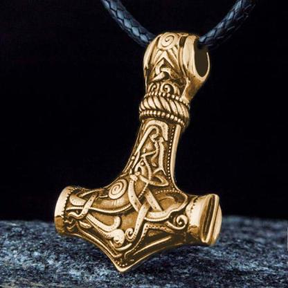 Solid Back Mjolnir - Sterling Silver or Gold-xinru shop