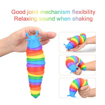 Fidget Slug Toy 3D Articulated Stretch Slug Fidget Toy tiktok toy,Relief Anti-Anxiety Slug Toy,Sensory Fidget Toys-xinru shop