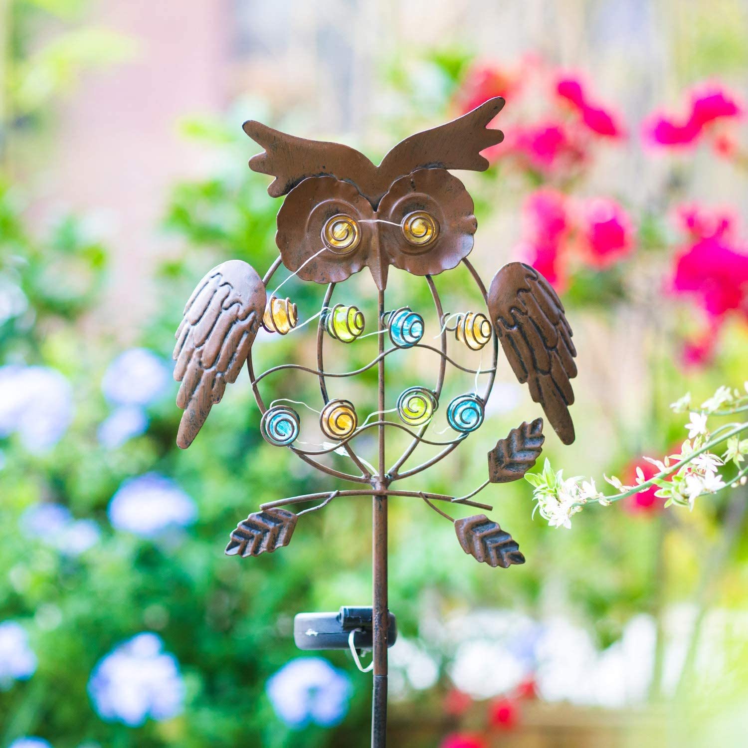 Creative Metal Owl Solar Lights Outdoor Garden Animal Decoration-xinru