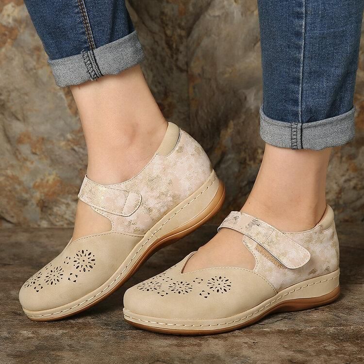 Leather Orthopedic Women Slip On Shoes Vintage Sandals-xinru shop