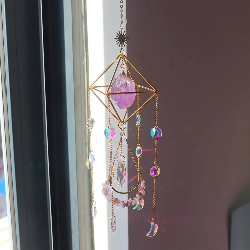 Sun Catcher Handmade Crystal Wind Chimes Garden Curtain Decoration-xinru