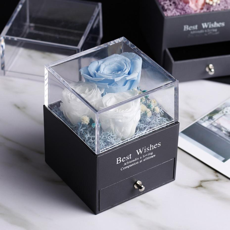 Immortal Preserved Rose Teddy Bear Box Display-xinru