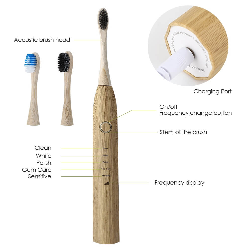 Eco Teeth Whitening Friendly Sonic Electric Toothbrush Kit-xinru