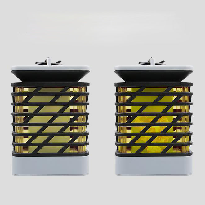 Solar Flame Torch Light Square LED Garden Lawn Decorative Hanging Light-xinru