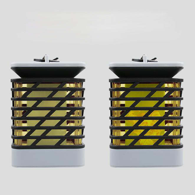 Solar Flame Torch Light Square LED Garden Lawn Decorative Hanging Light-xinru