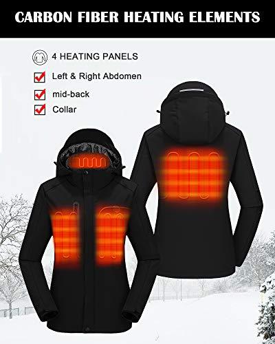 Heated Coat with Detachable Hood Windproof-xinru shop