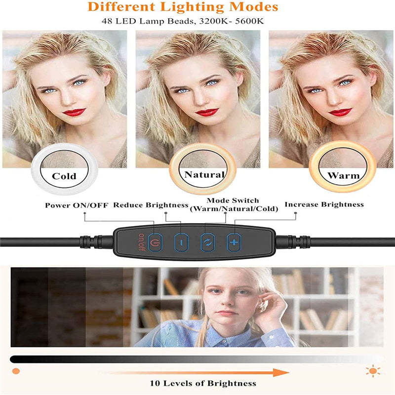 6" Ring Light With Tripod For Computer Laptop Desktop-xinru