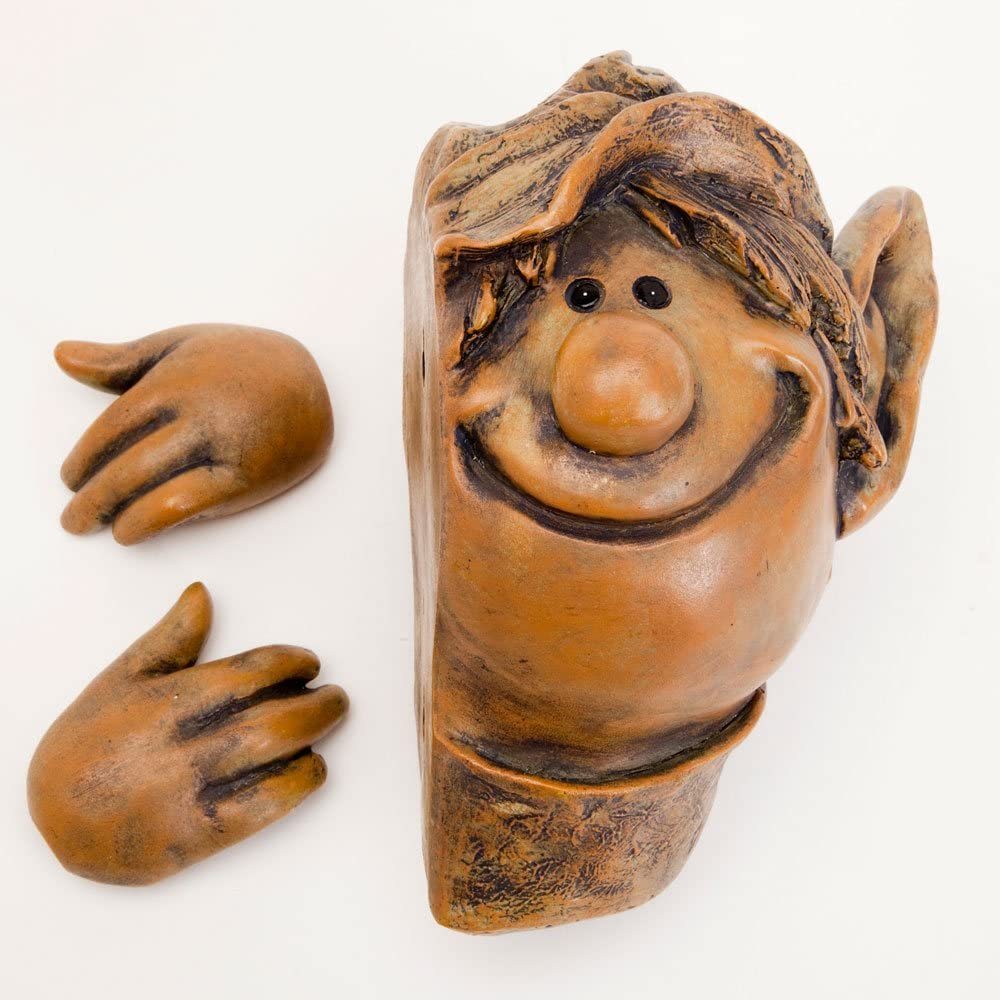 Garden Peeker E-Lf Tree Hugger Polyresin Outdoor Tree Sculpture Garden Decor-xinru