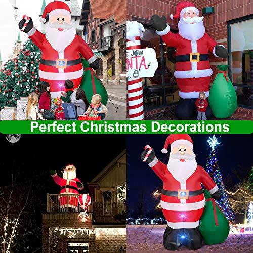 12 Foot Inflatable Santa Claus with Gift Bag for Christmas Yard Decoration-xinru shop
