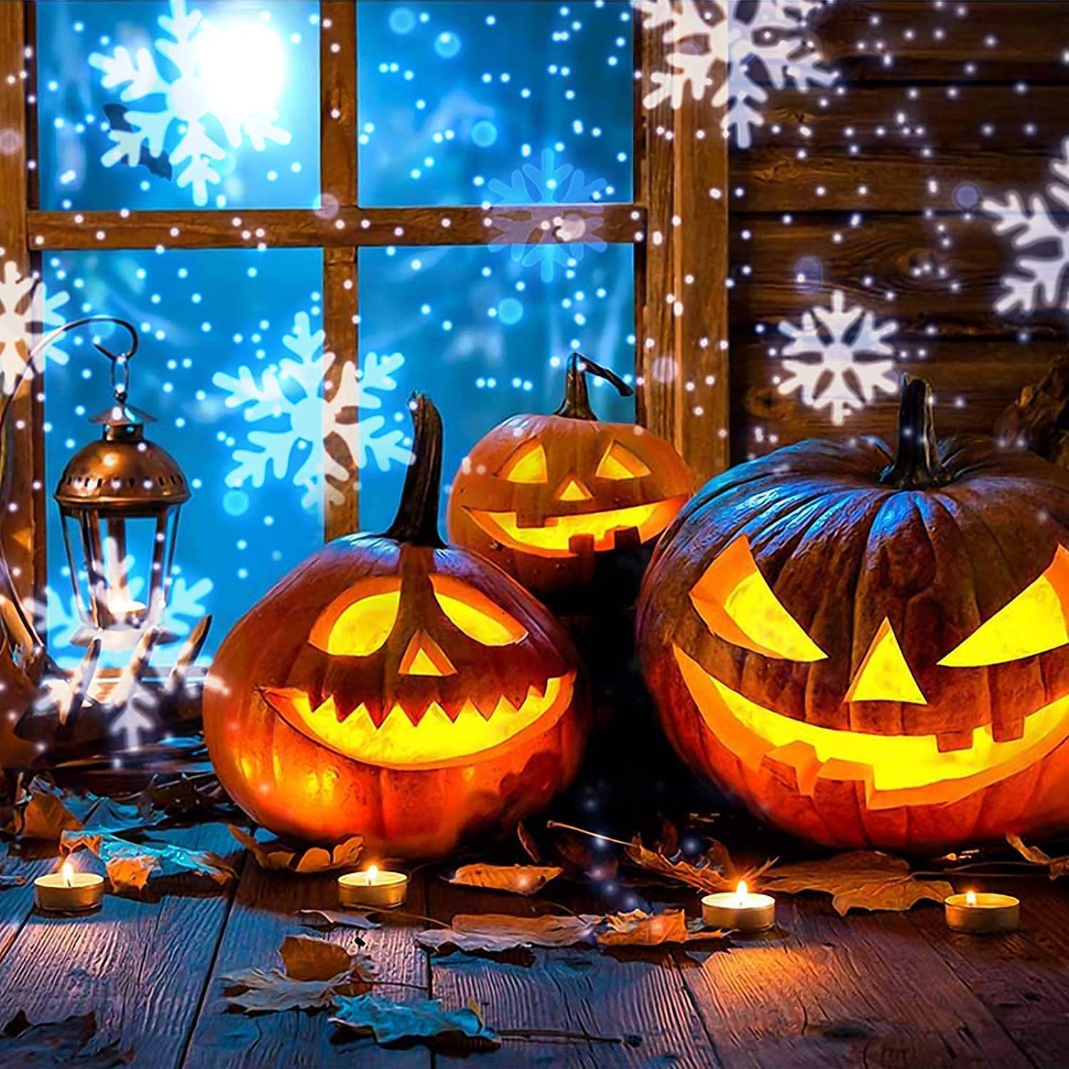 Christmas Snowflake Waterproof LED Dual Lens Snow Projection Light-xinru