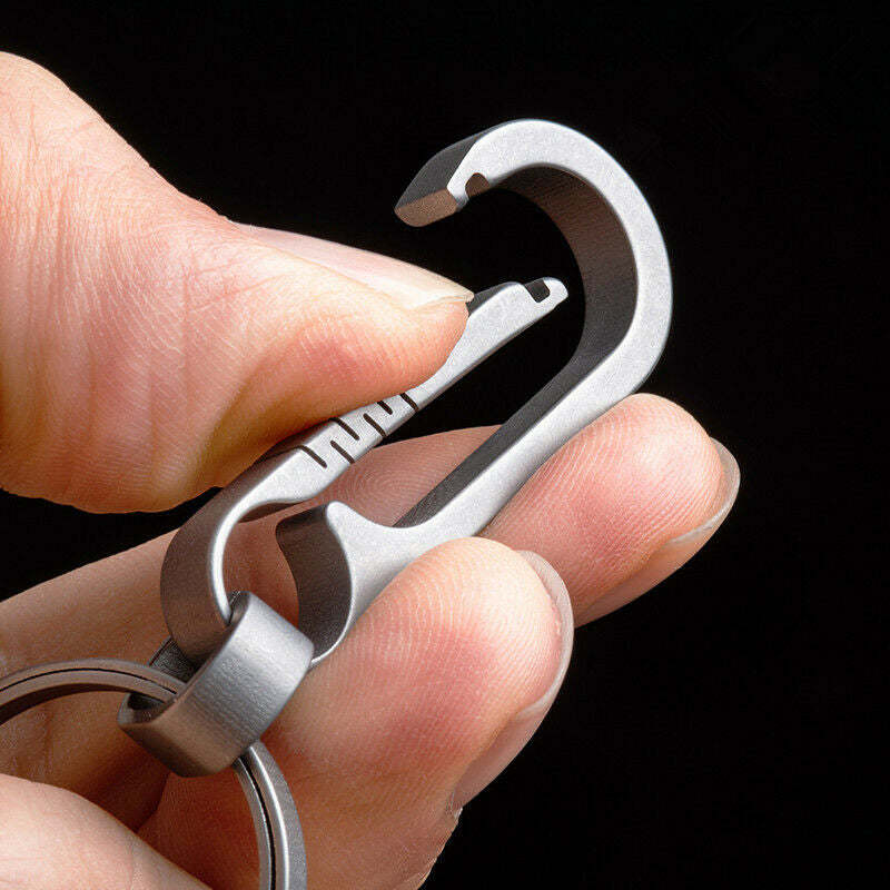 Titanium Heavy Duty Carabiner Keychain Quick Release Hooks With Titanium Key Ring-xinru