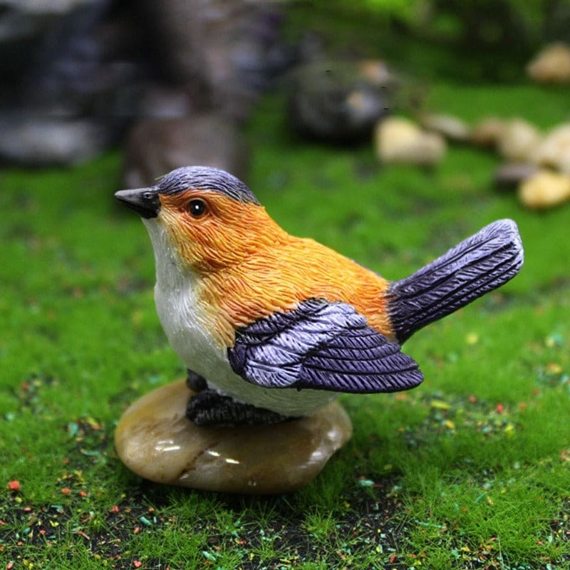 Figurines Simulation Cute Miniature Bird Resin Magpie Mini Dollhouse Decor-xinru