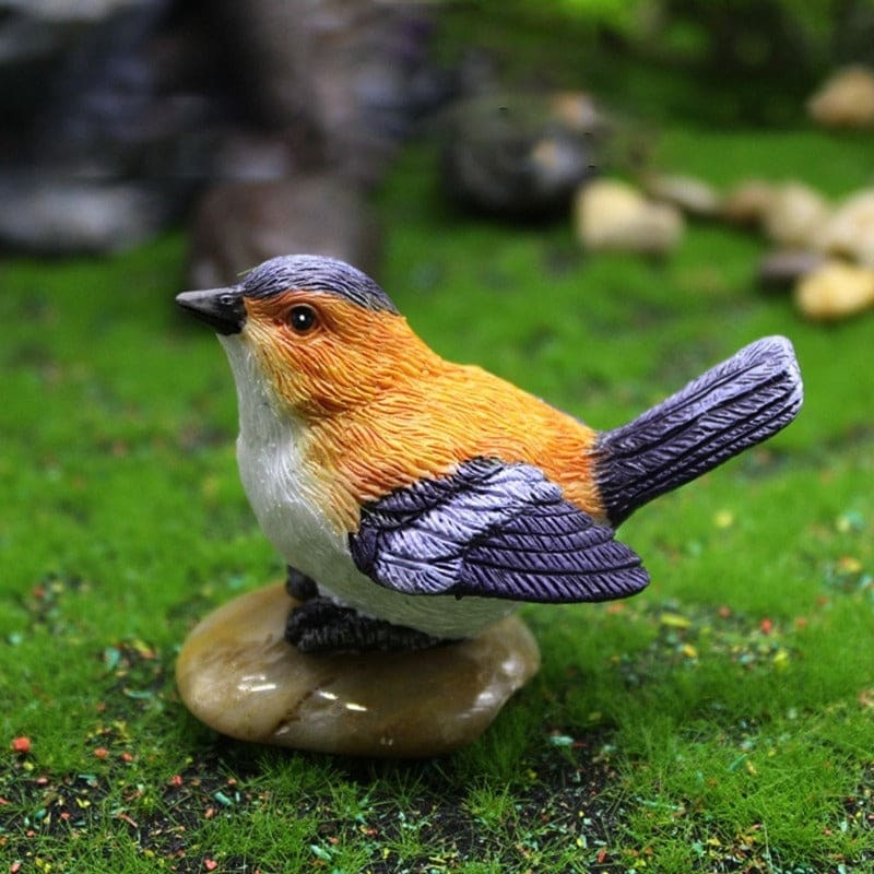 Figurines Simulation Cute Miniature Bird Resin Magpie Mini Dollhouse Decor-xinru