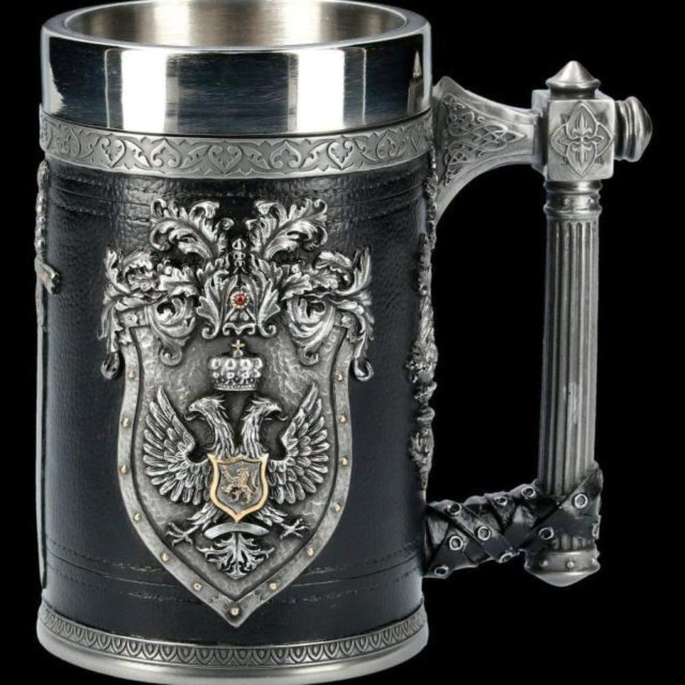 Viking 3D Warrior Skull Eagle Winged Sword Beer Mug Stein Tankard 更新-xinru