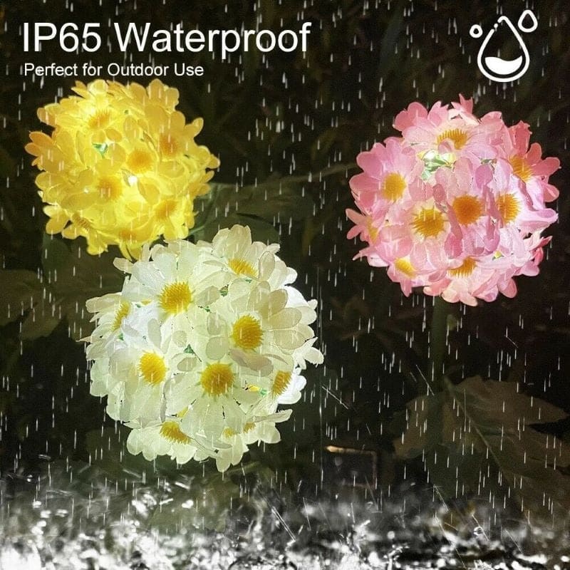 Outdoor Solar LED Light Flower Chrysanthemum Garden Stake-xinru