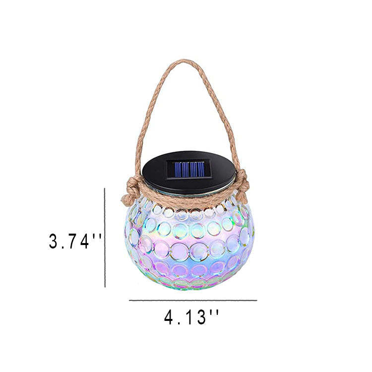 Solar Cracked Glass Bottle LED Outdoor Decorative Hanging Light-xinru