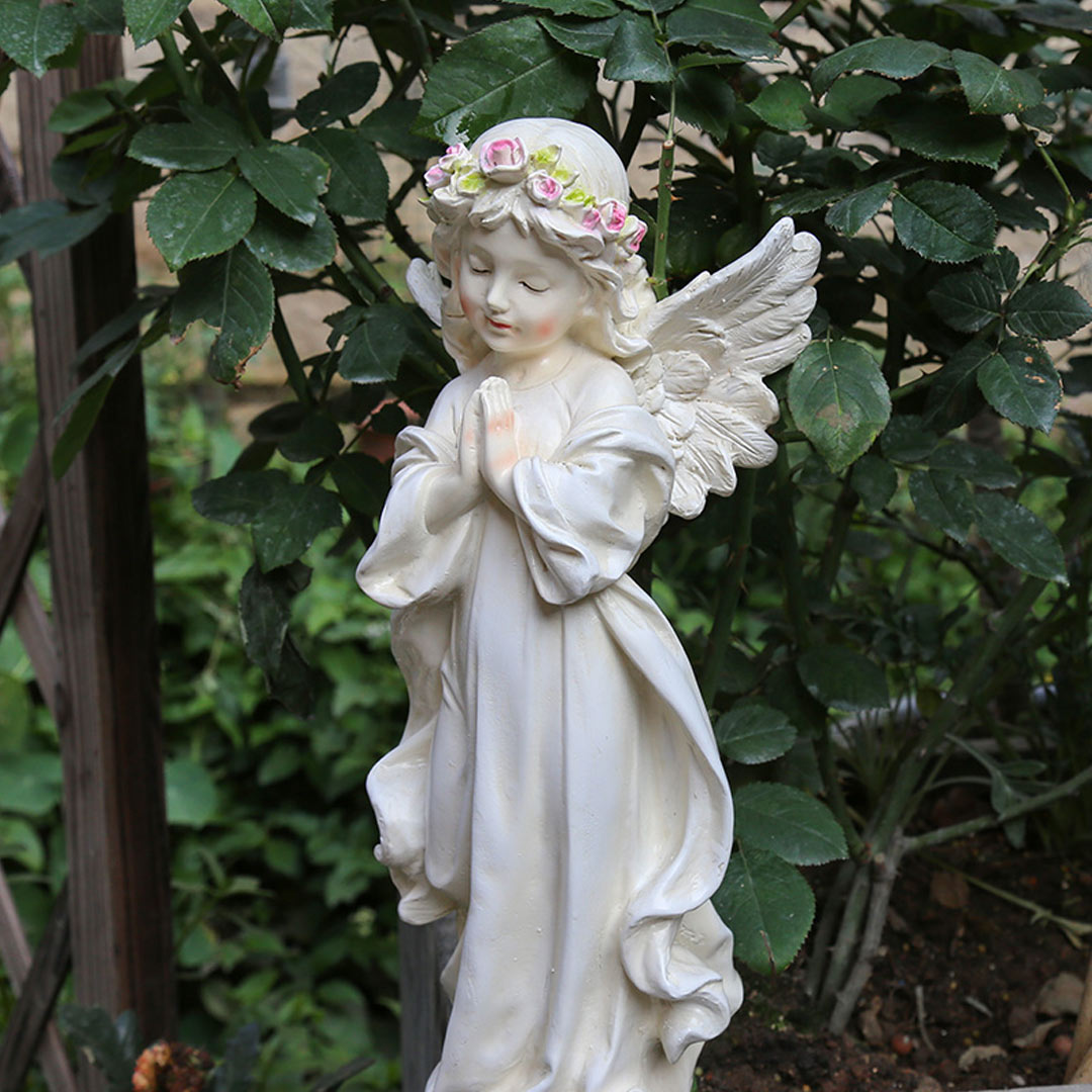 Angel Sculptures Eye-catching Anti-deform Resin Fairy Tale Praying Statue Ornament-xinru