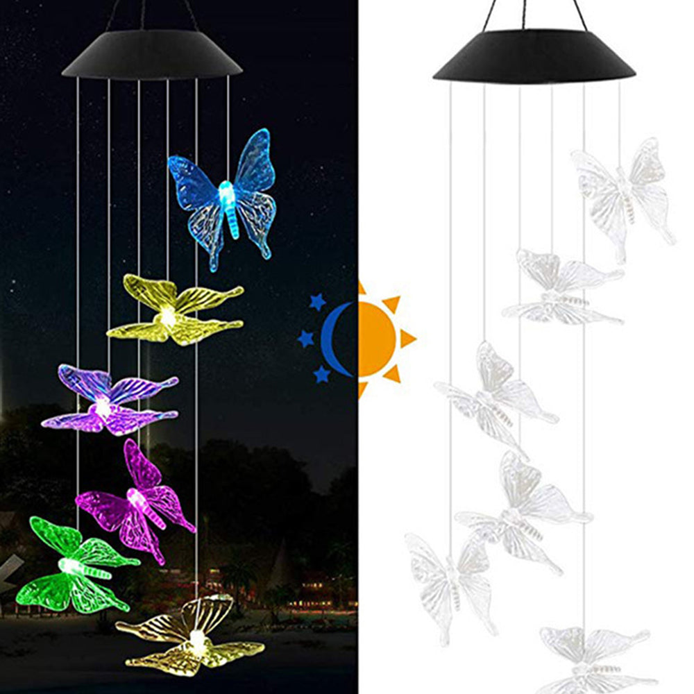 Solar Waterproof Color Changing Wind Chime Hummingbird Light-xinru