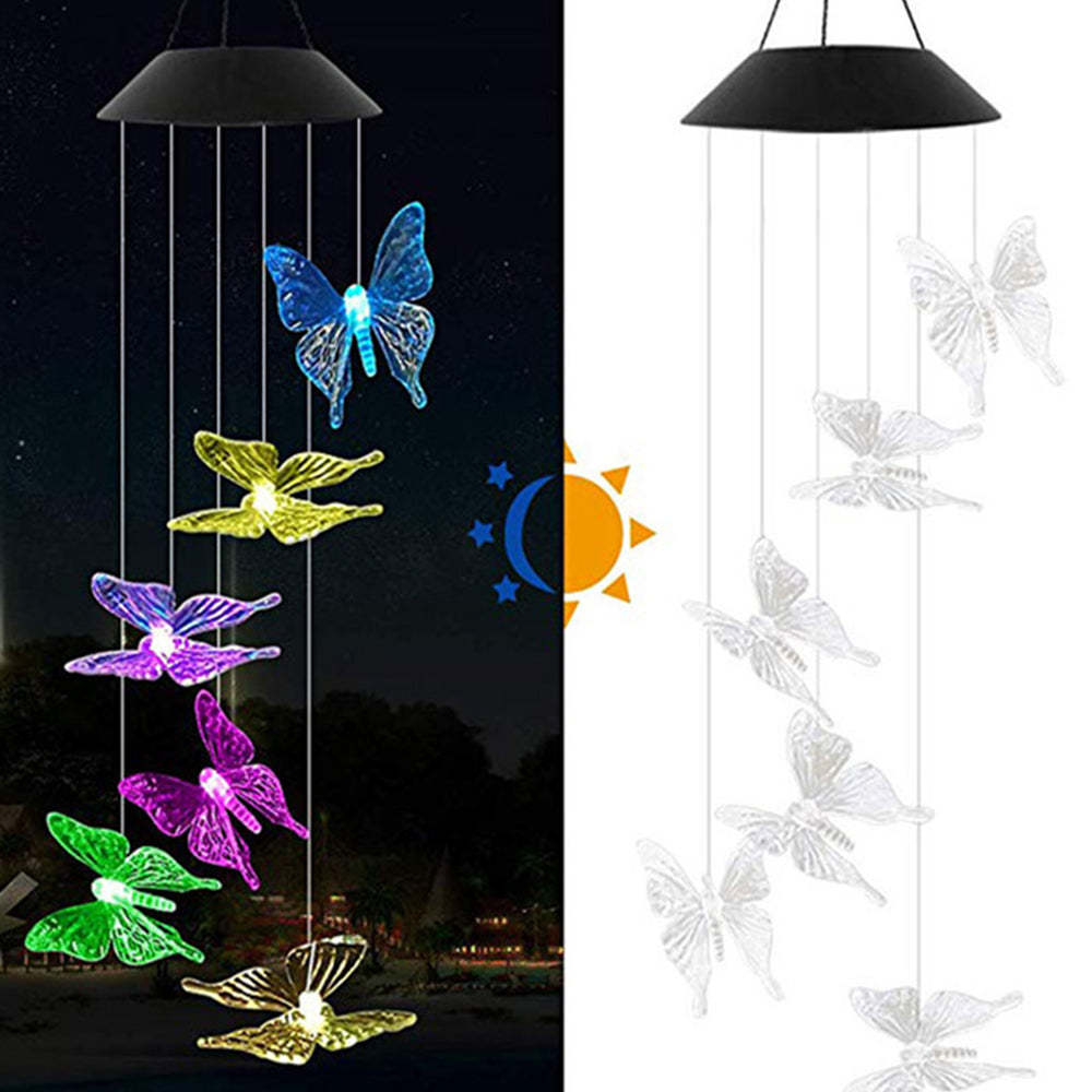 Solar Waterproof Color Changing Wind Chime Hummingbird Light-xinru