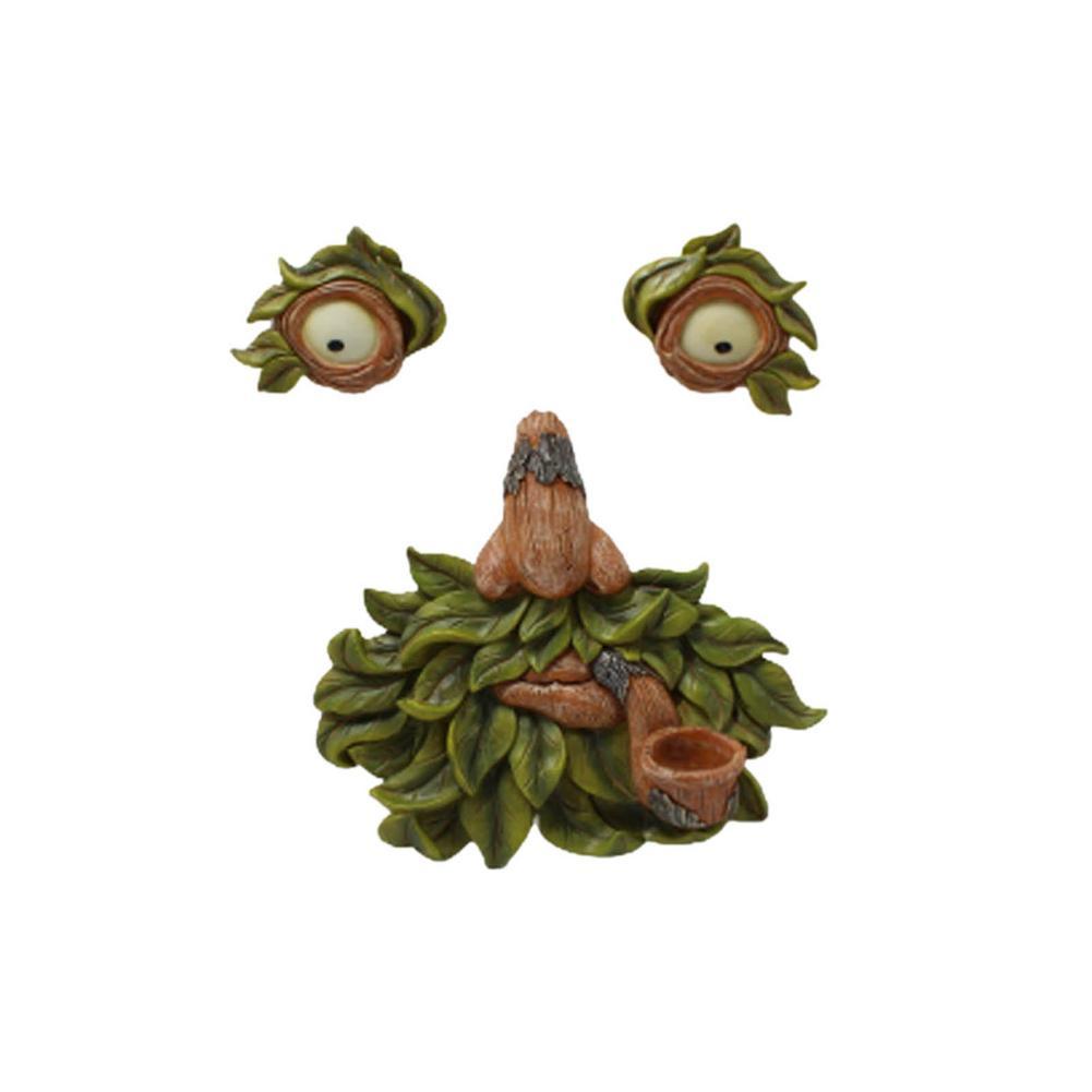 Tree Face Decoration Tree Bark Grimace Facial Features Decoration Garden Ornament-xinru